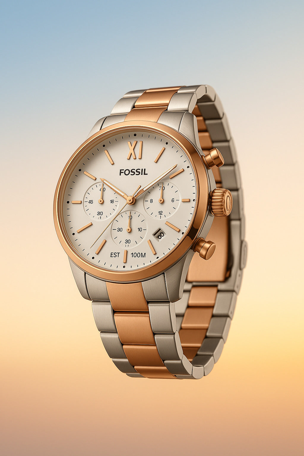 Fossil Two-Tone Japanese Chronograph