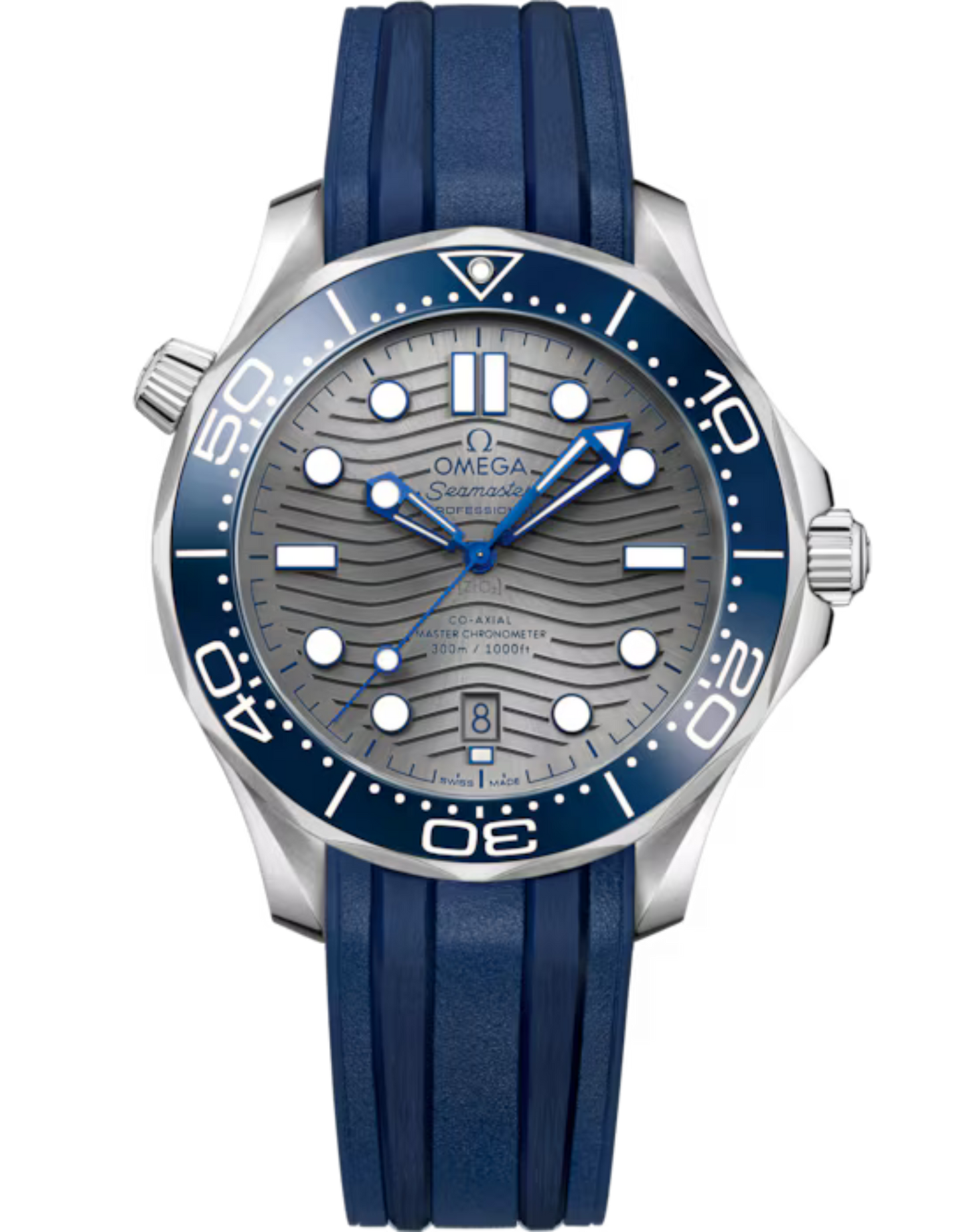 Seamaster Diver 300M 42 mm, steel on rubber strap