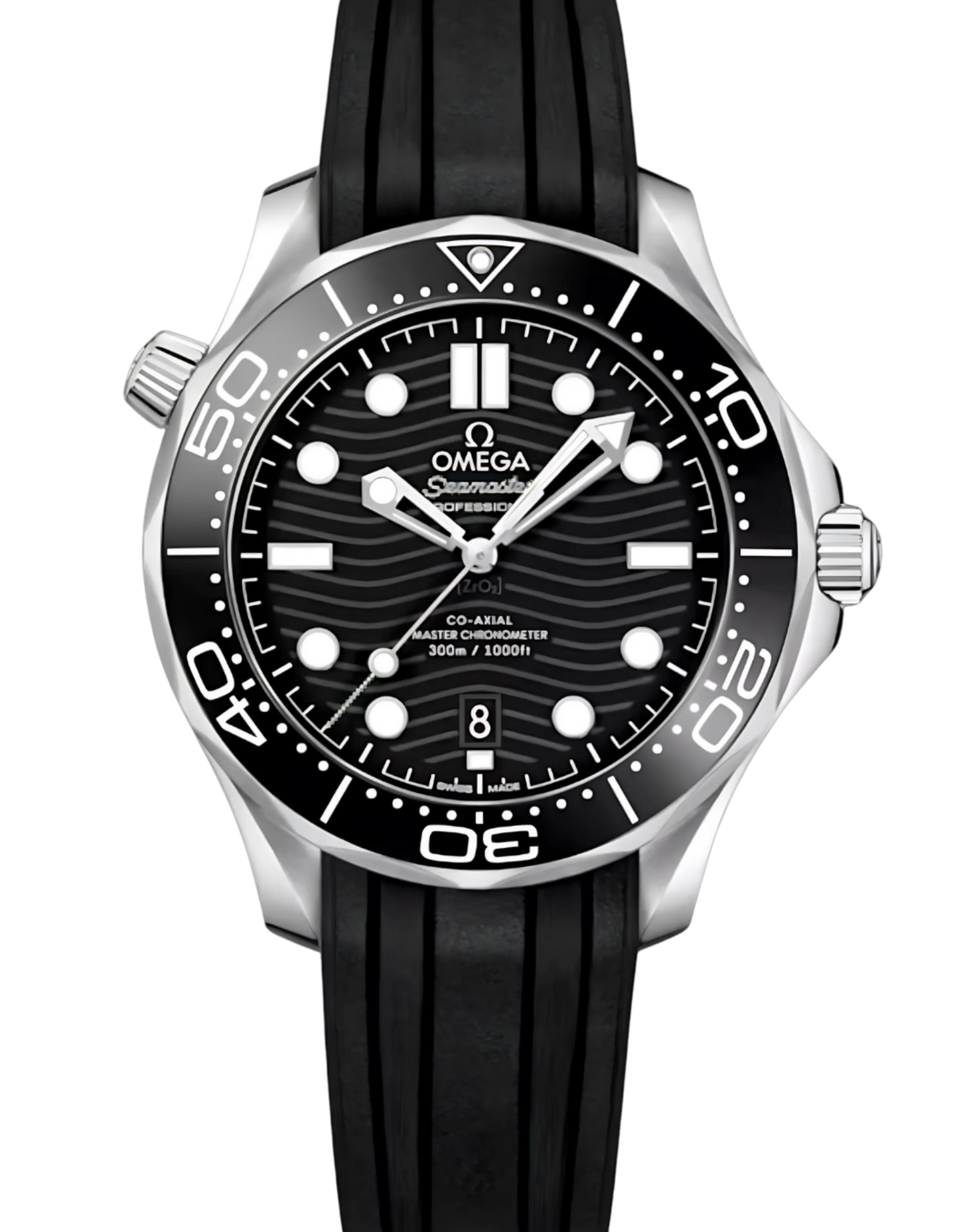 Seamaster Diver 300M 42 mm, steel on rubber strap
