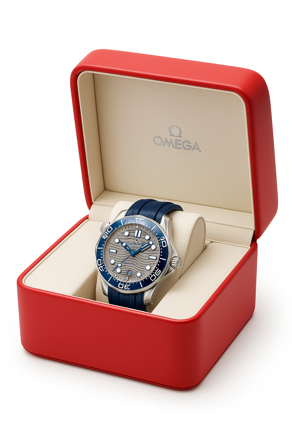 Seamaster Diver 300M 42 mm, steel on rubber strap