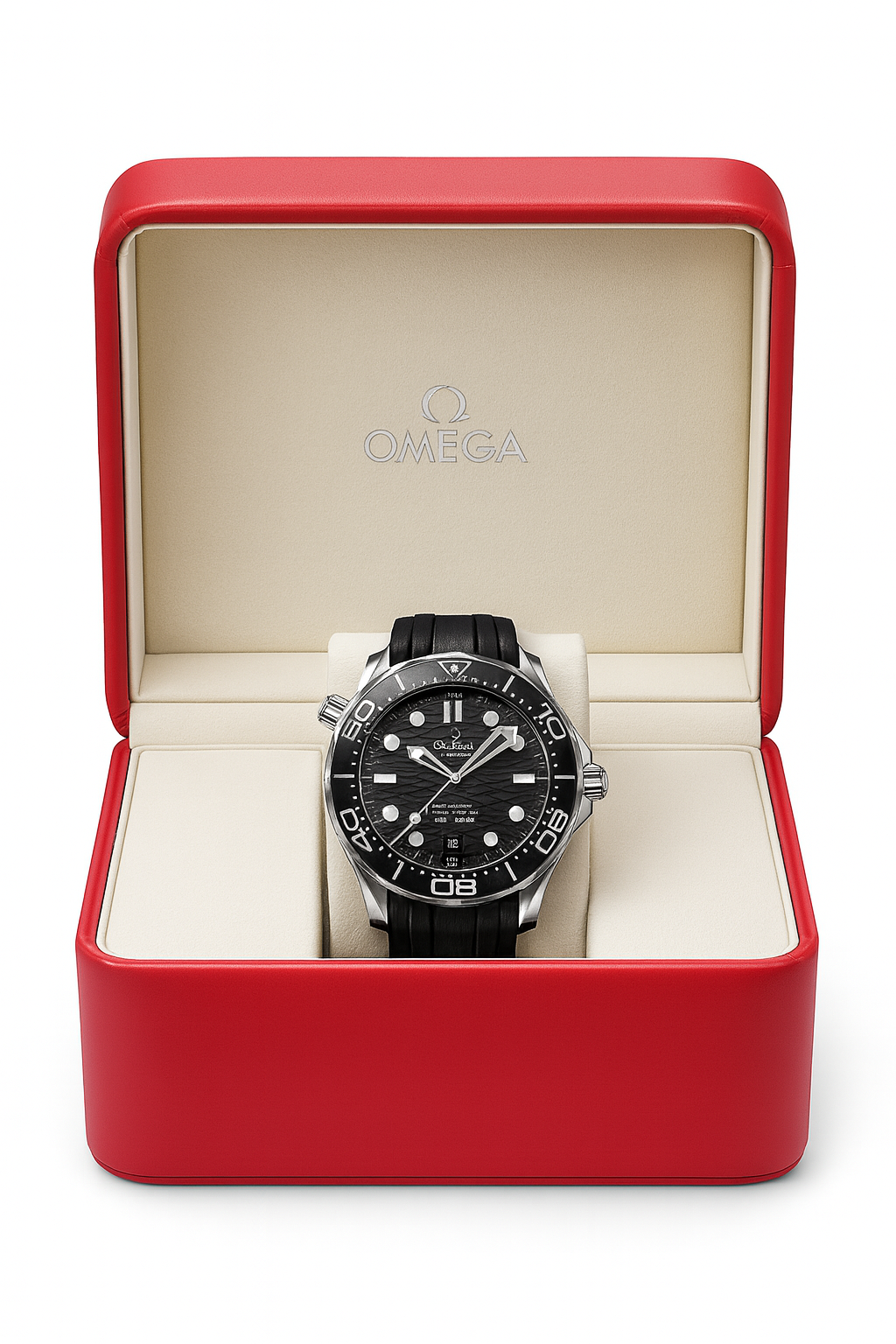 Seamaster Diver 300M 42 mm, steel on rubber strap