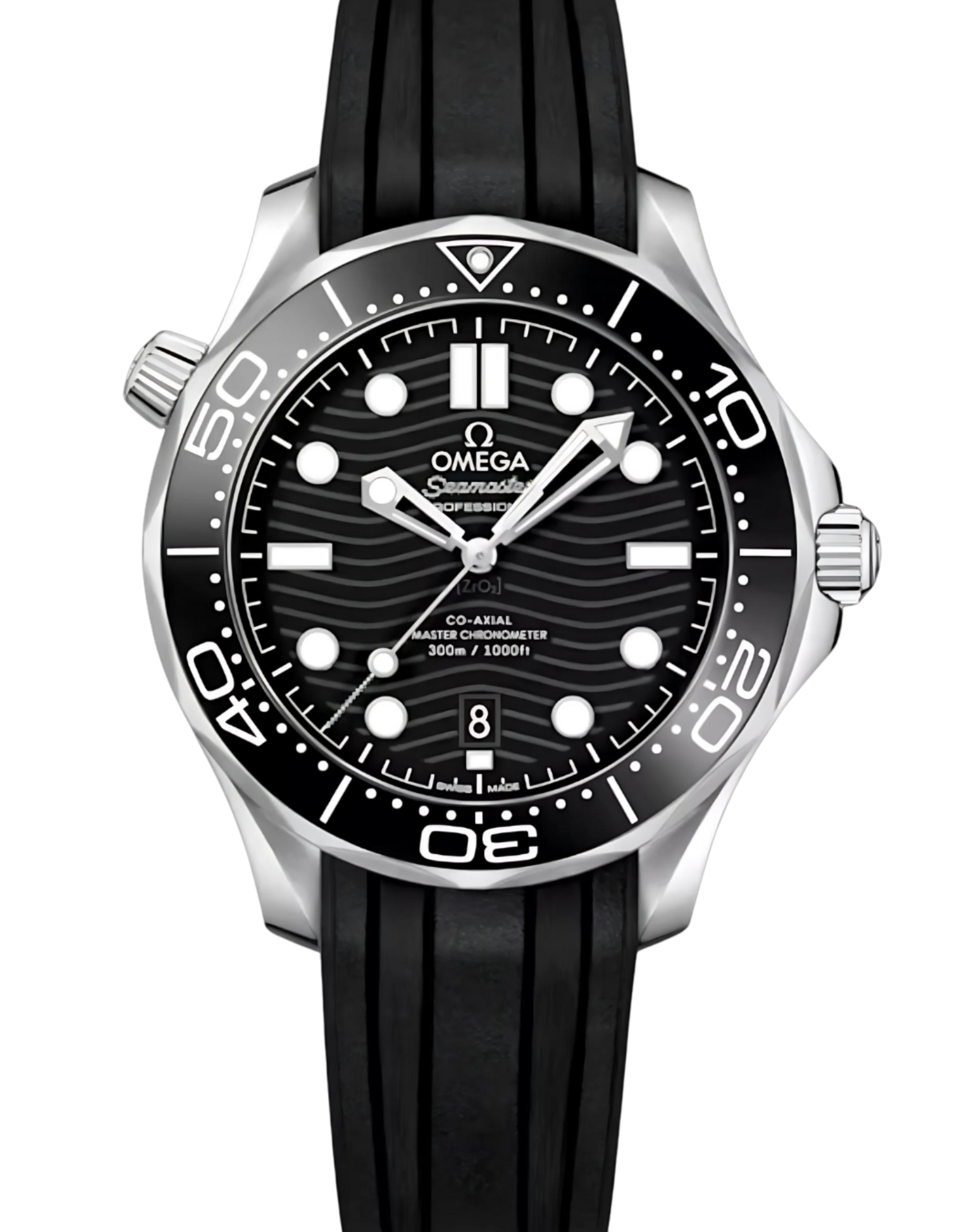 Seamaster Diver 300M 42 mm, steel on rubber strap